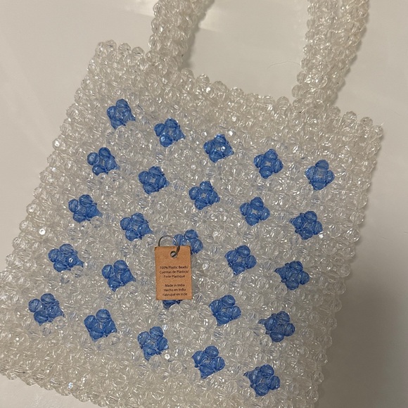 Crystal Beaded Handbag with Blue Accents - Picture 8 of 9